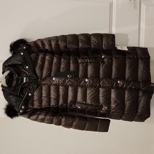 NWT Andrew Marc Genuine fox fur trim down coat